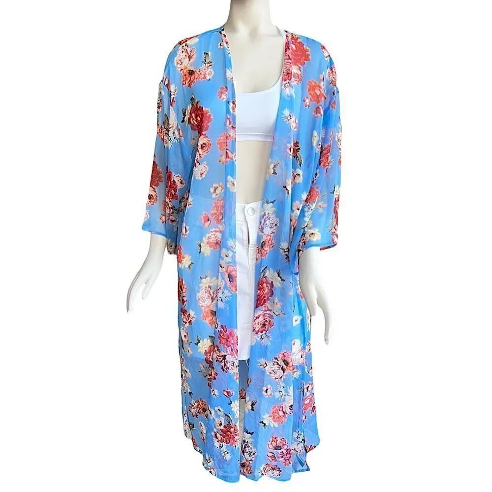 NWT Lucky Brand Floral Kimono Duster - Picture 4 of 16